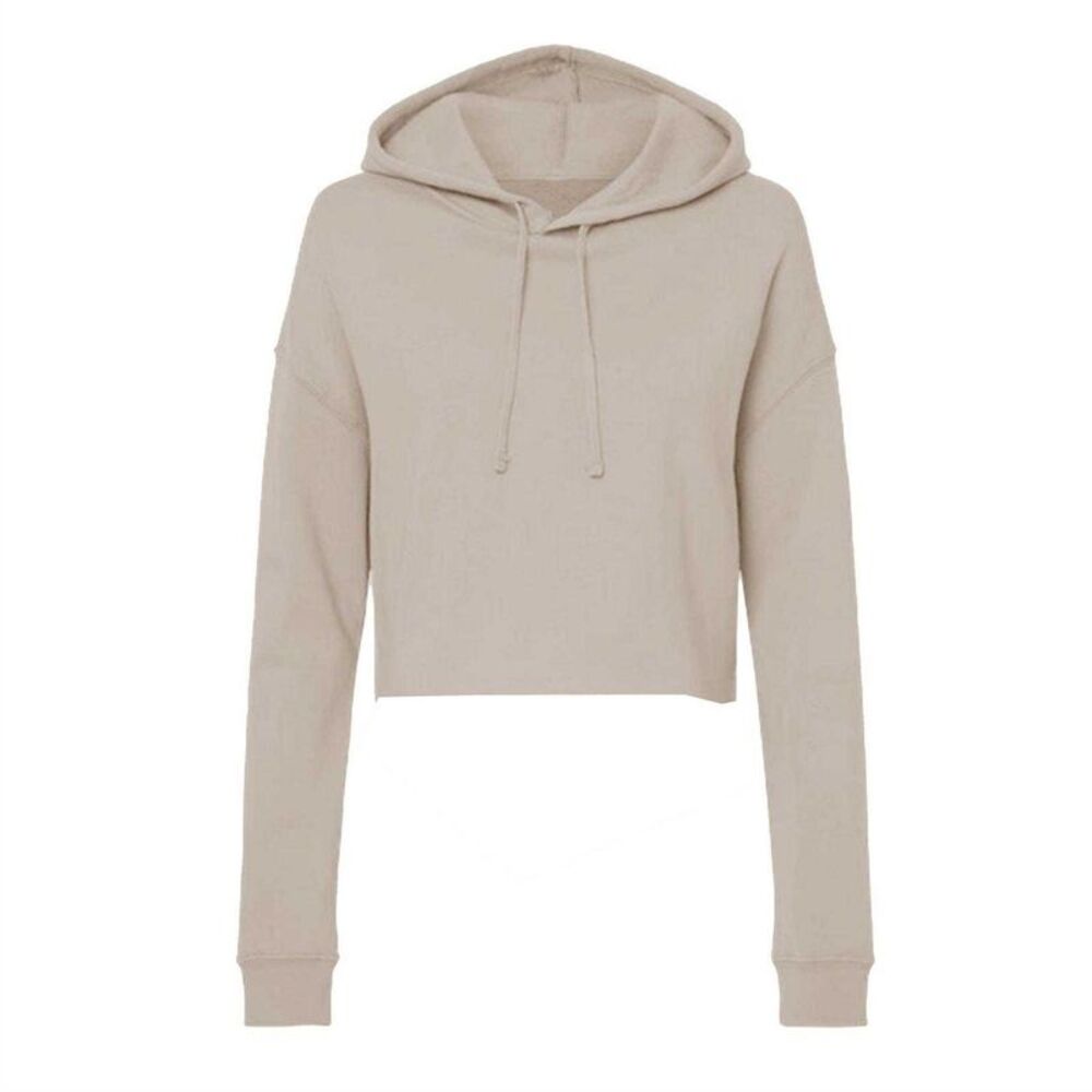 Miso Womens/Ladies Cropped Drawstring Hoodie / Sand